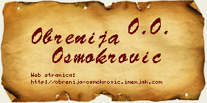 Obrenija Osmokrović vizit kartica